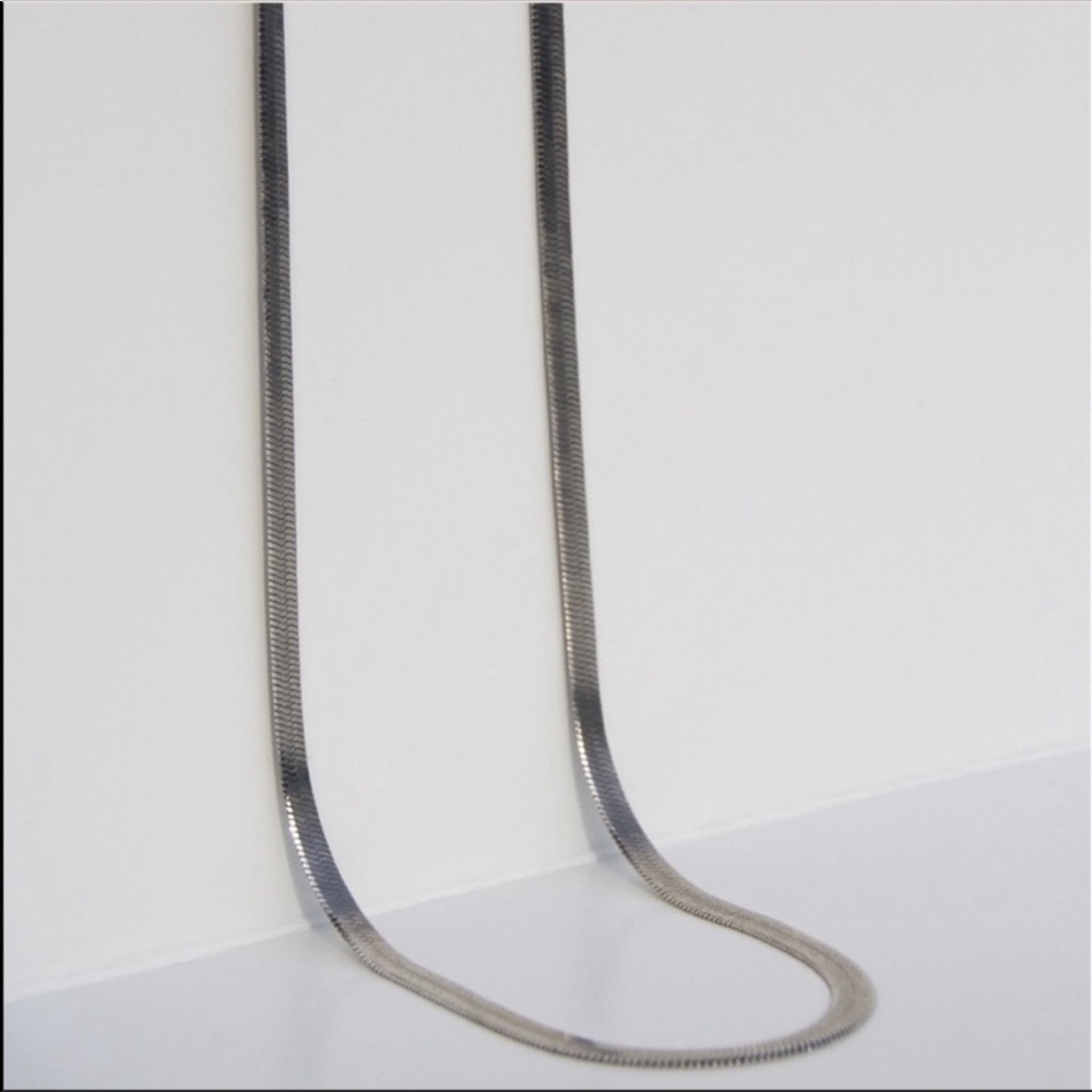 NEW HERRINGBONE 925 STERLING SILVER NECKLACE - Picture 3 of 5